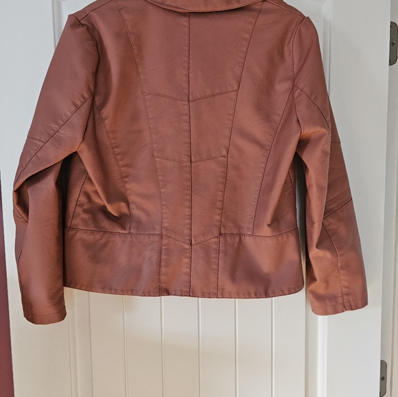 Womens Mauve Leather Jacket - Picture 3 of 3